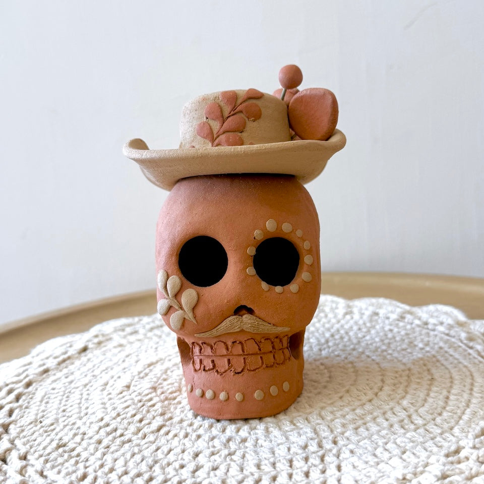 Catrin Clay Skulls With Sombrero