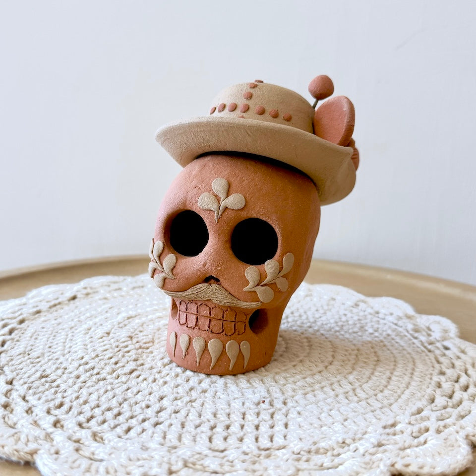 Catrin Clay Skulls With Sombrero