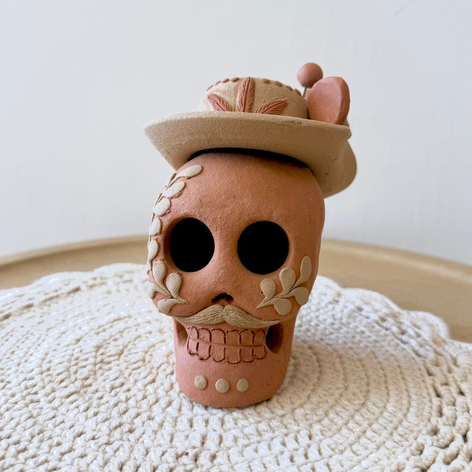 Catrin Clay Skulls With Sombrero