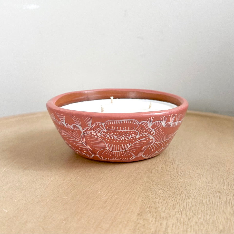 Michoacan Three Wick Rose Gold Candle Bowl