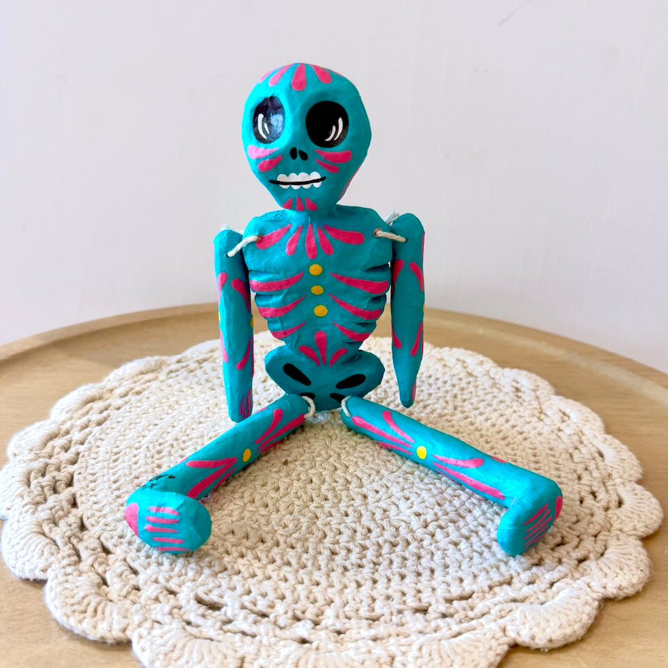 Colorful Paper Mache Skeletons