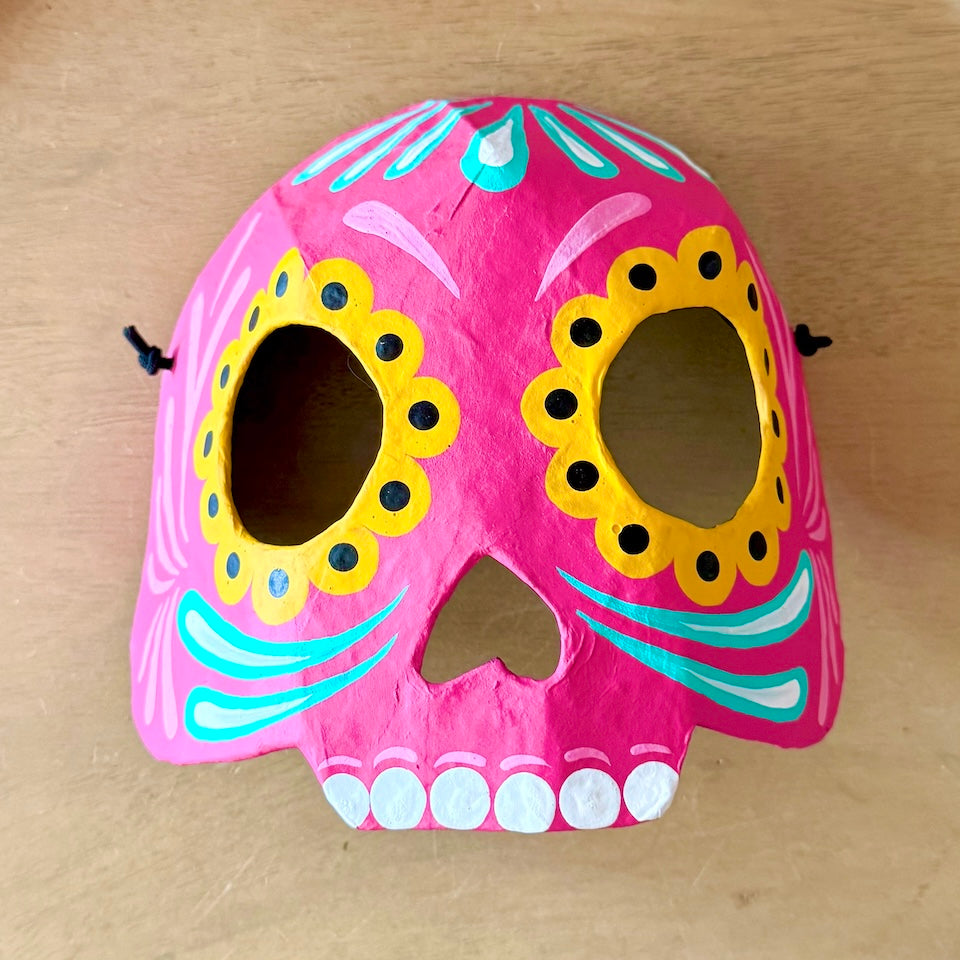 Hand-Painted Paper Mâché Calavera Mask