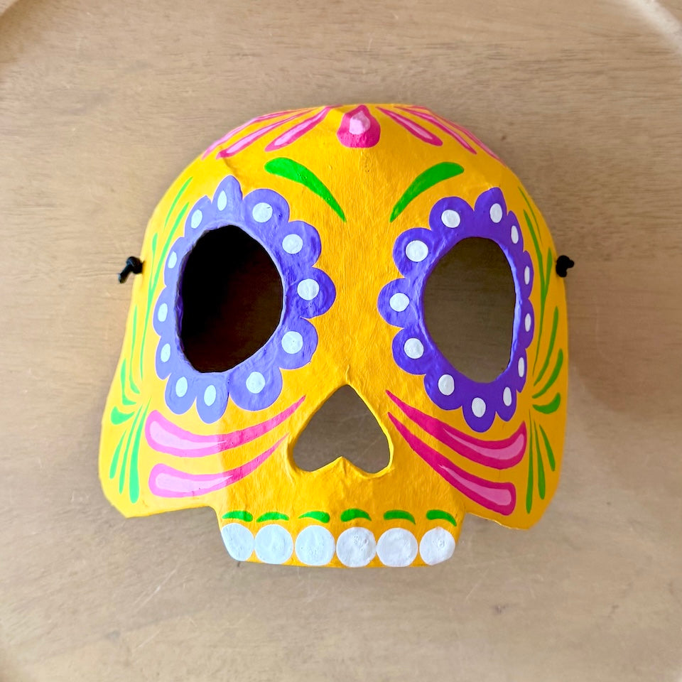 Hand-Painted Paper Mâché Calavera Mask