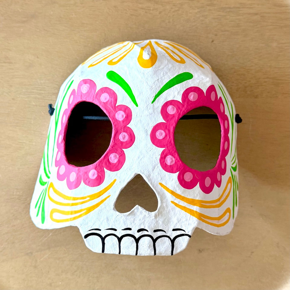 Hand-Painted Paper Mâché Calavera Mask