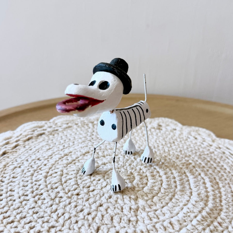 Small Clay Skeleton Dogs with Hats