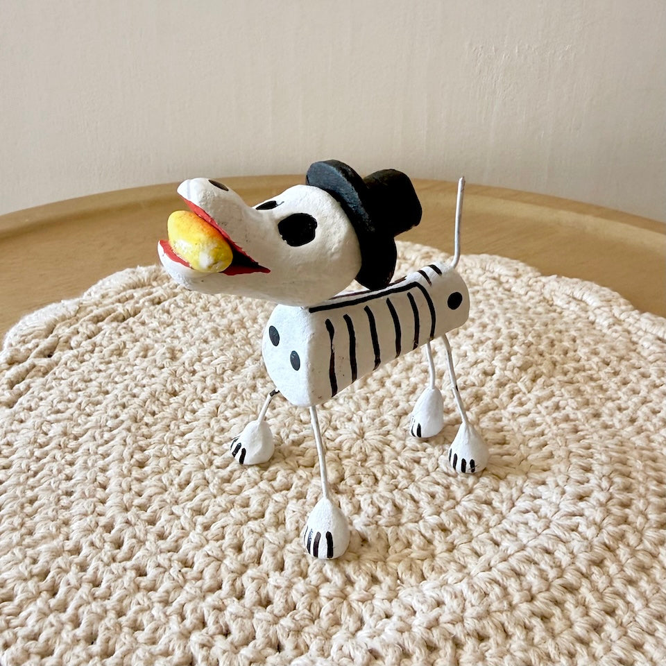 Small Clay Skeleton Dogs with Hats