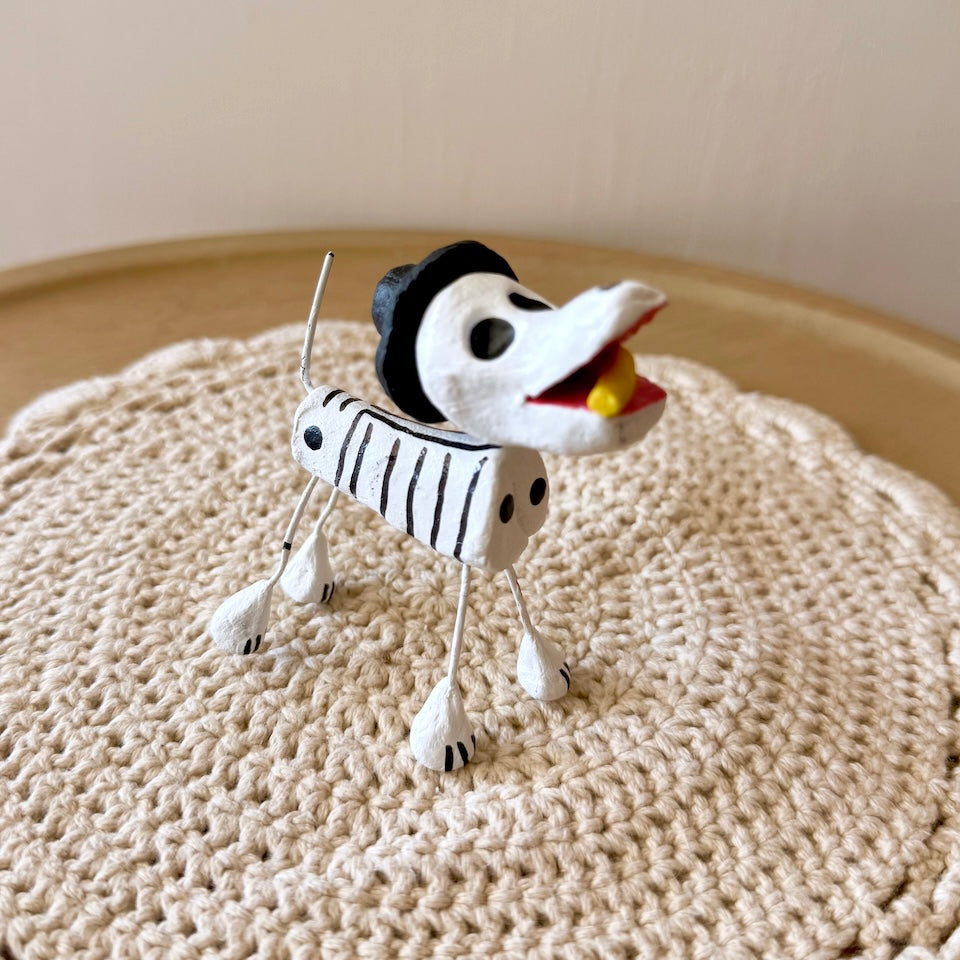 Small Clay Skeleton Dogs with Hats