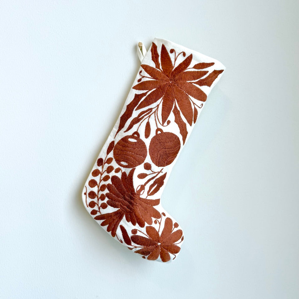 Terracotta Otomi Holiday Stockings