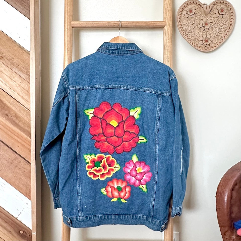 Extra Large Flores Itsmeñas Denim Jacket