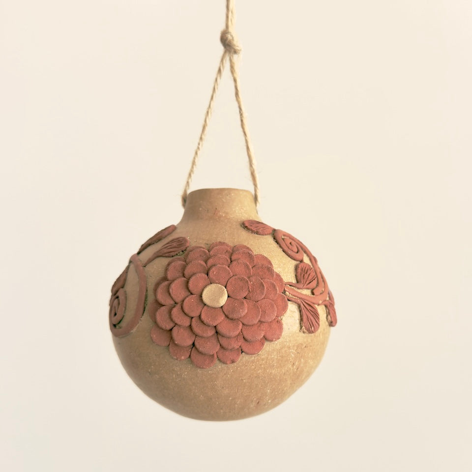 Natural Embroidered Clay Ornaments