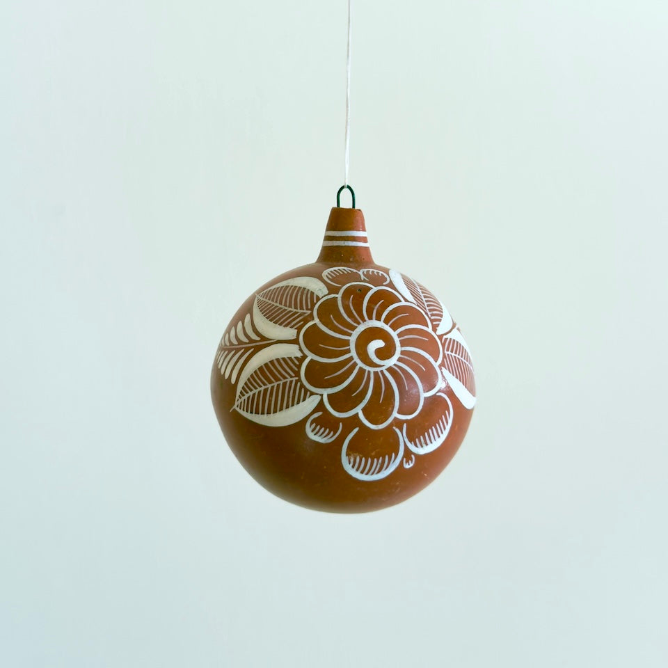 Small Tonala Natural Floral Clay Ornaments