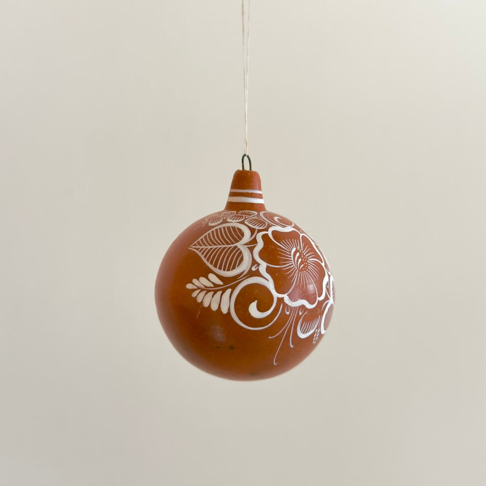 Small Tonala Natural Floral Clay Ornaments