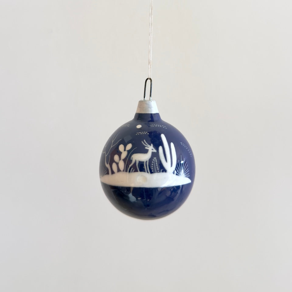 Small Tonala Blue Scenery Clay Ornaments