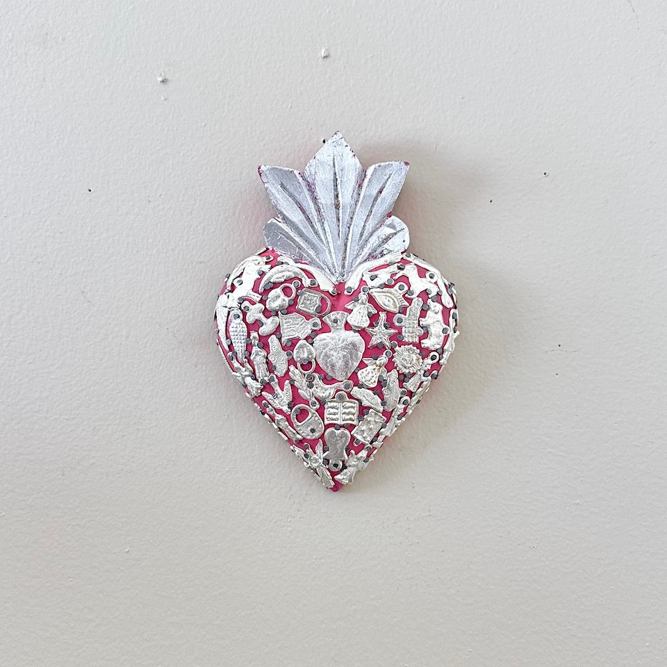 Silver Large Milagro Sacred Heart
