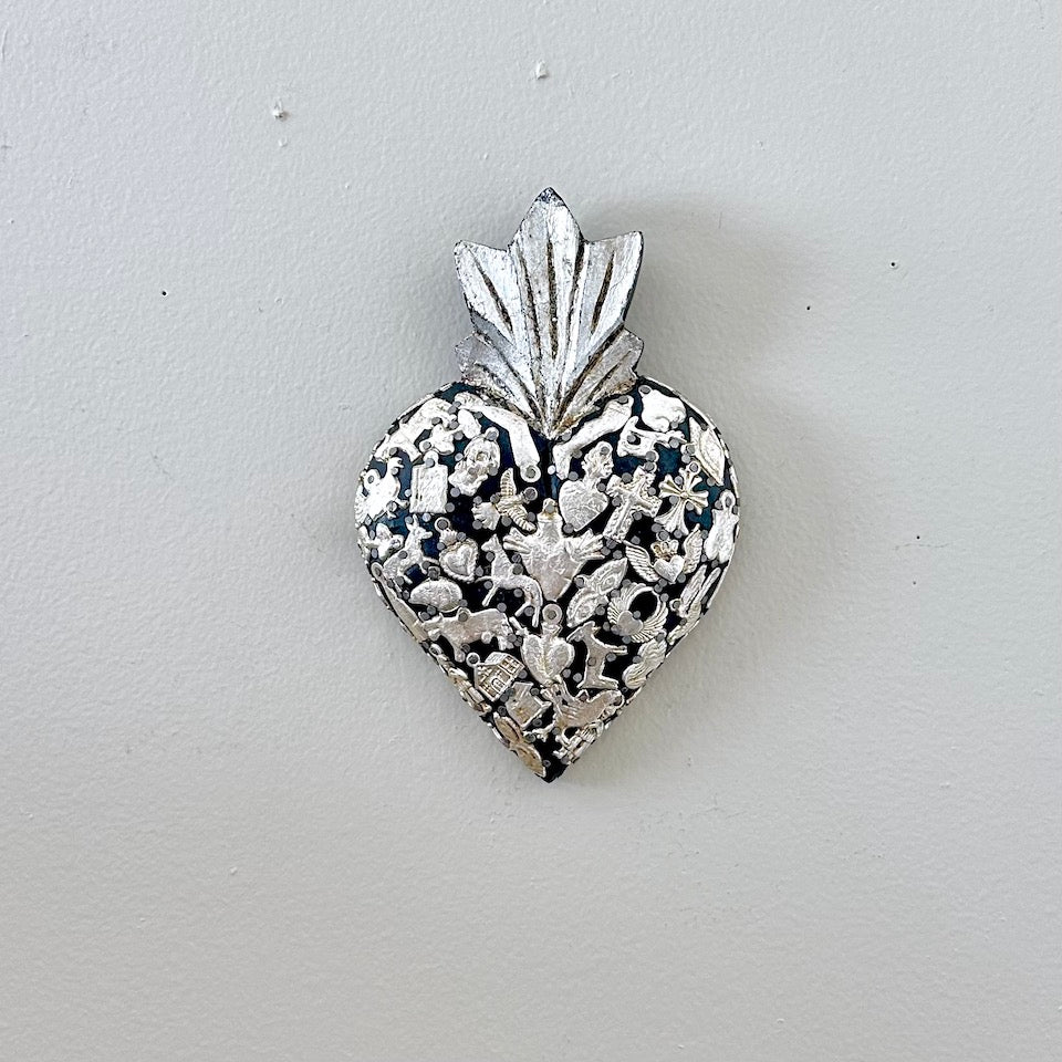 Silver Large Milagro Sacred Heart