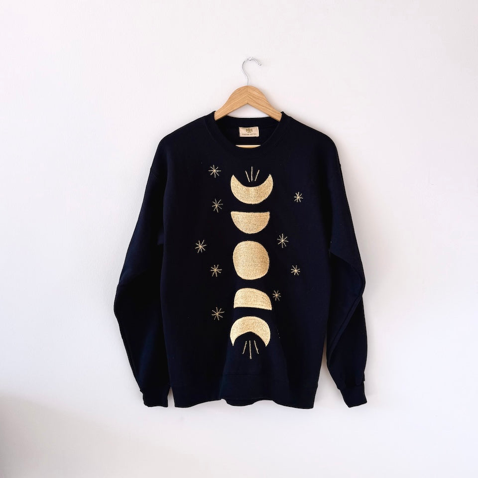 Black Embroidered Pullover Sweater