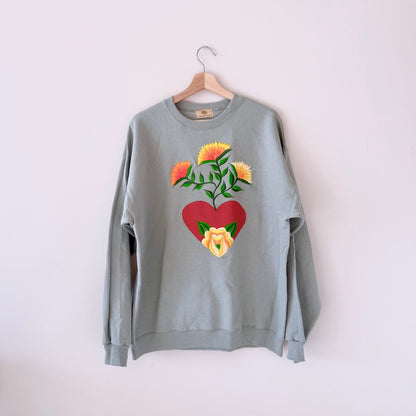 Light Green Embroidered Pullover Sweater