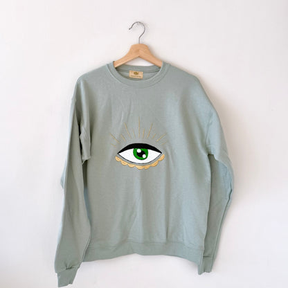 Light Green Embroidered Pullover Sweater