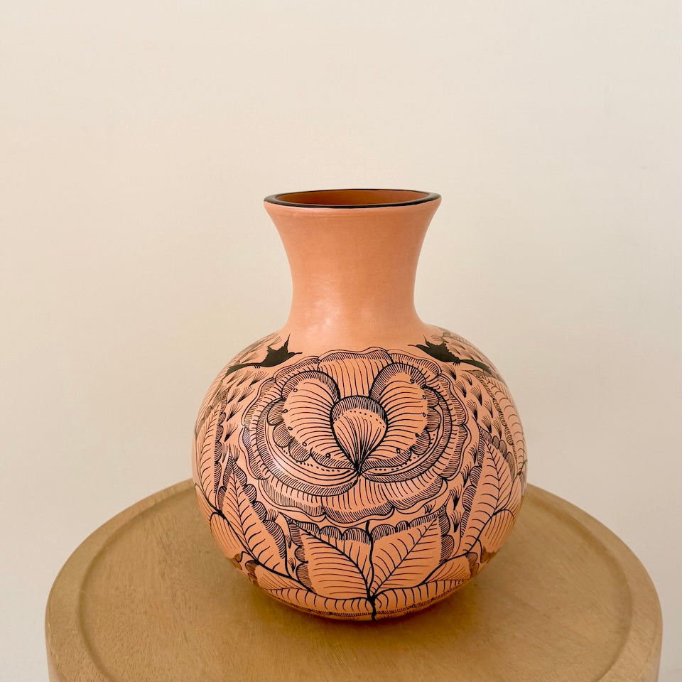Light Brown Medium Long Opening Huancinto Flower Vase
