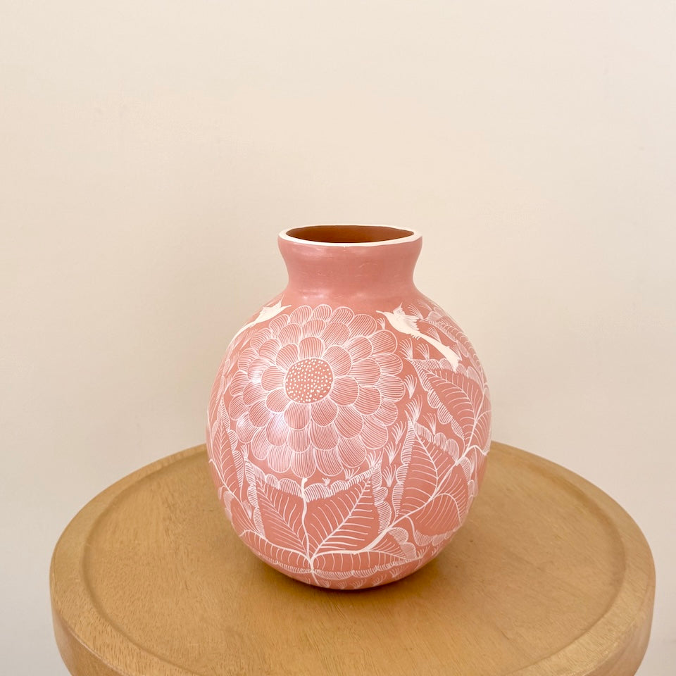 Medium Light Pink Oval Huancinto Flower Vase