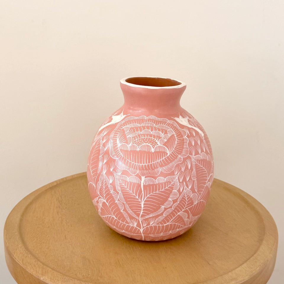 Medium Light Pink Oval Huancinto Flower Vase