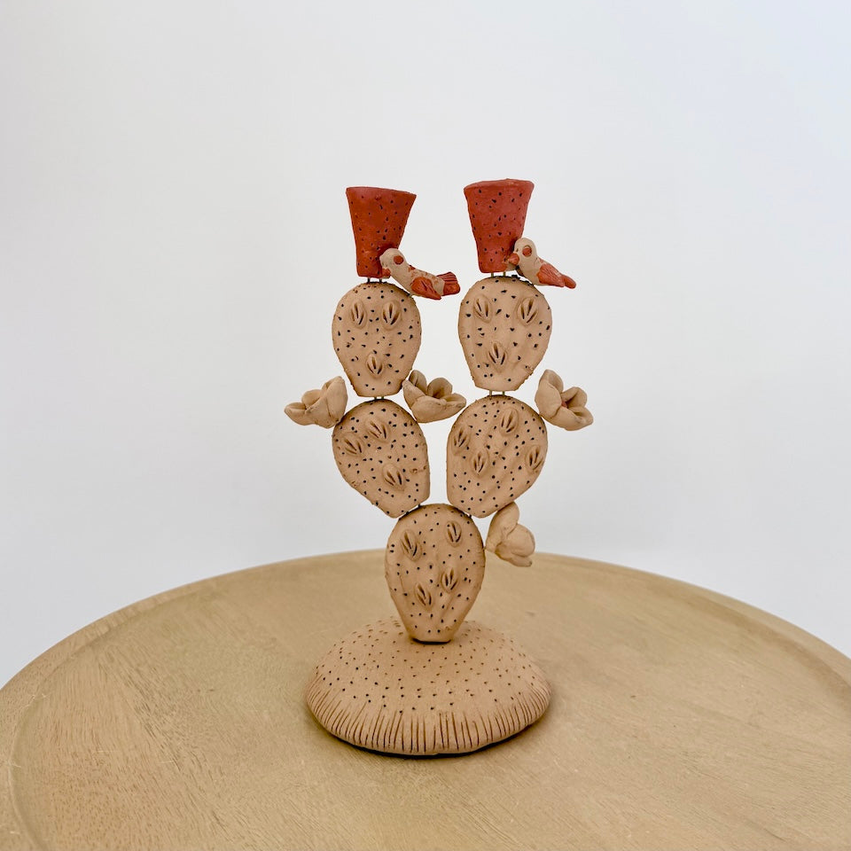 Nopalitos de Barro Candle Holders