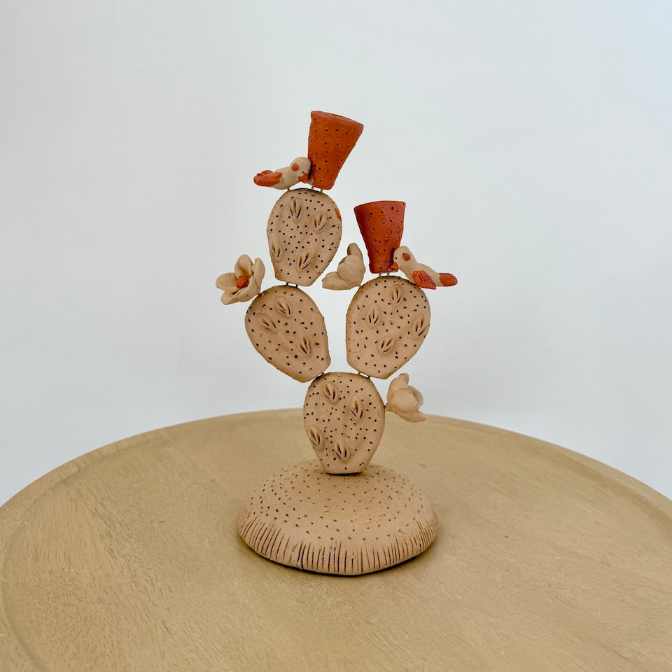 Nopalitos de Barro Candle Holders
