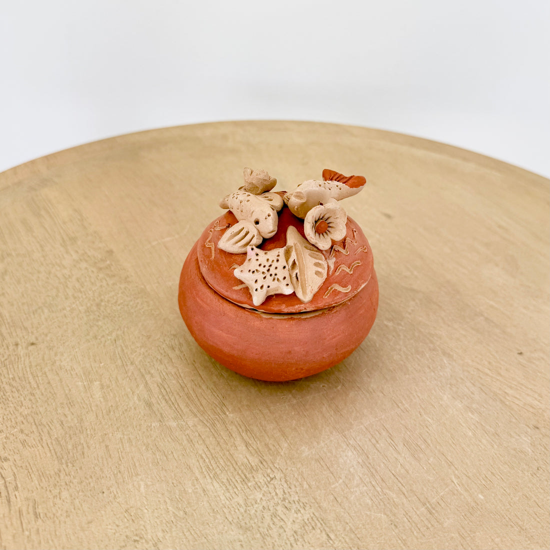 Floral and Creatures Clay Jewelry Holder