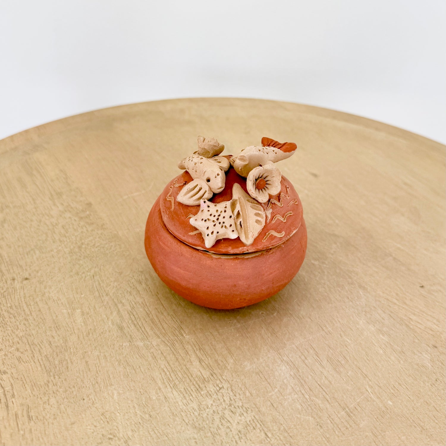 Floral and Creatures Clay Jewelry Holder