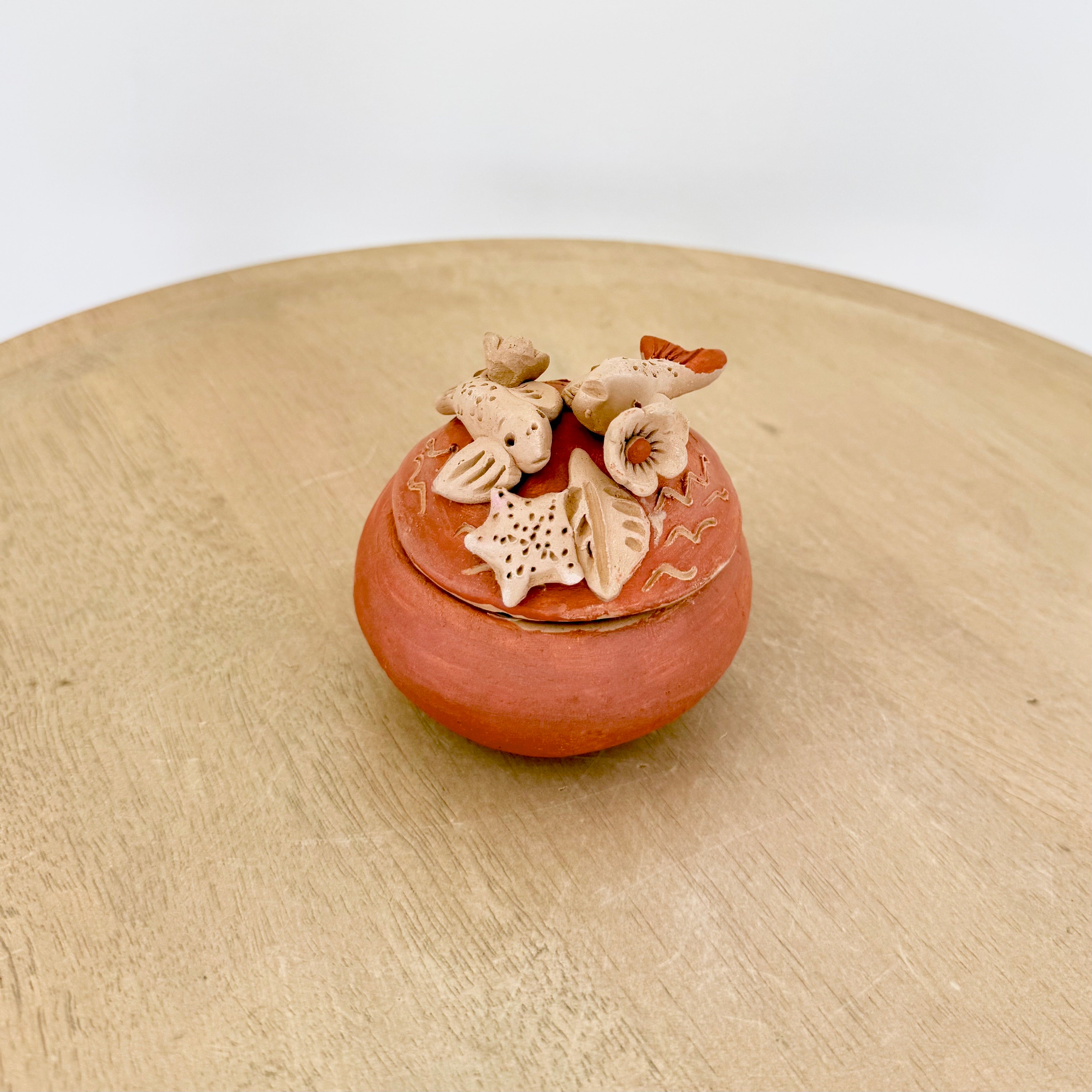 Floral and Creatures Clay Jewelry Holder