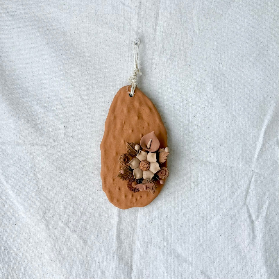Metepec Small Burnt Orange Floral Nopalitos