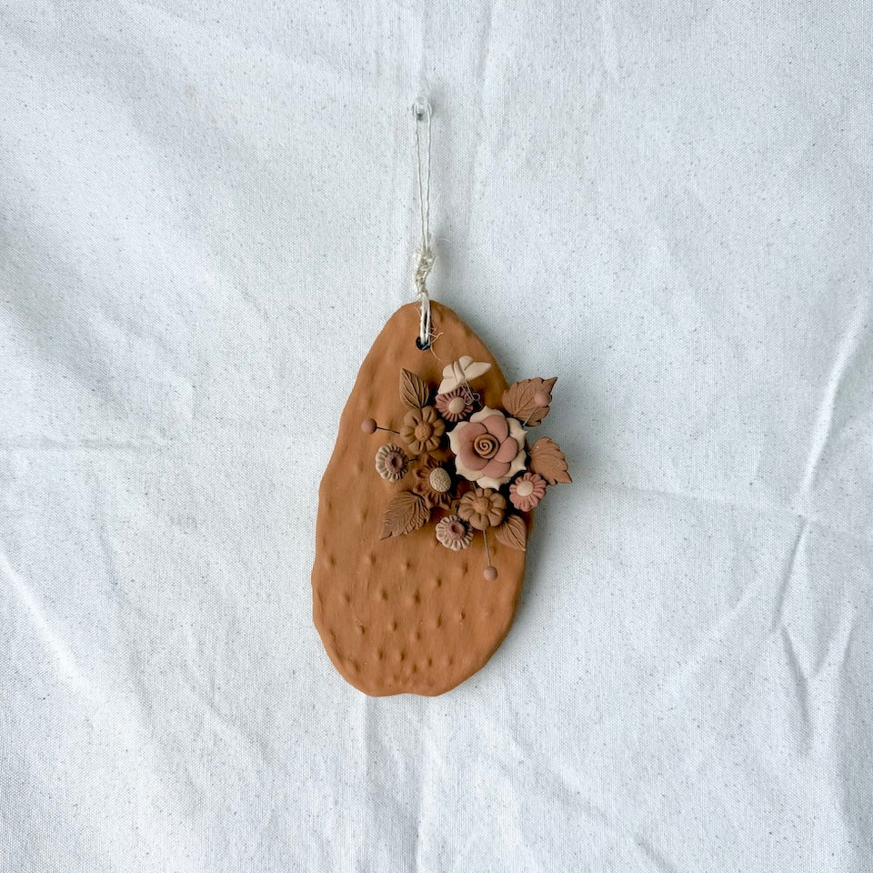 Metepec Small Burnt Orange Floral Nopalitos
