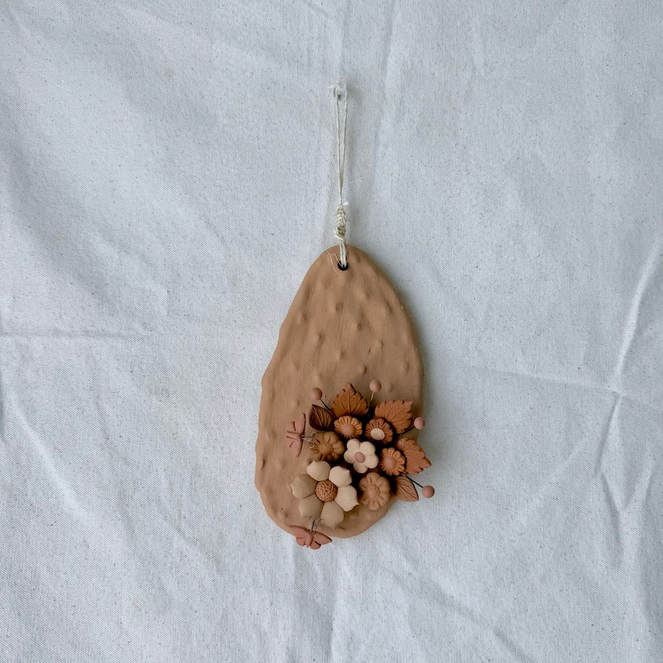 Metepec Small Natural Floral Nopalitos