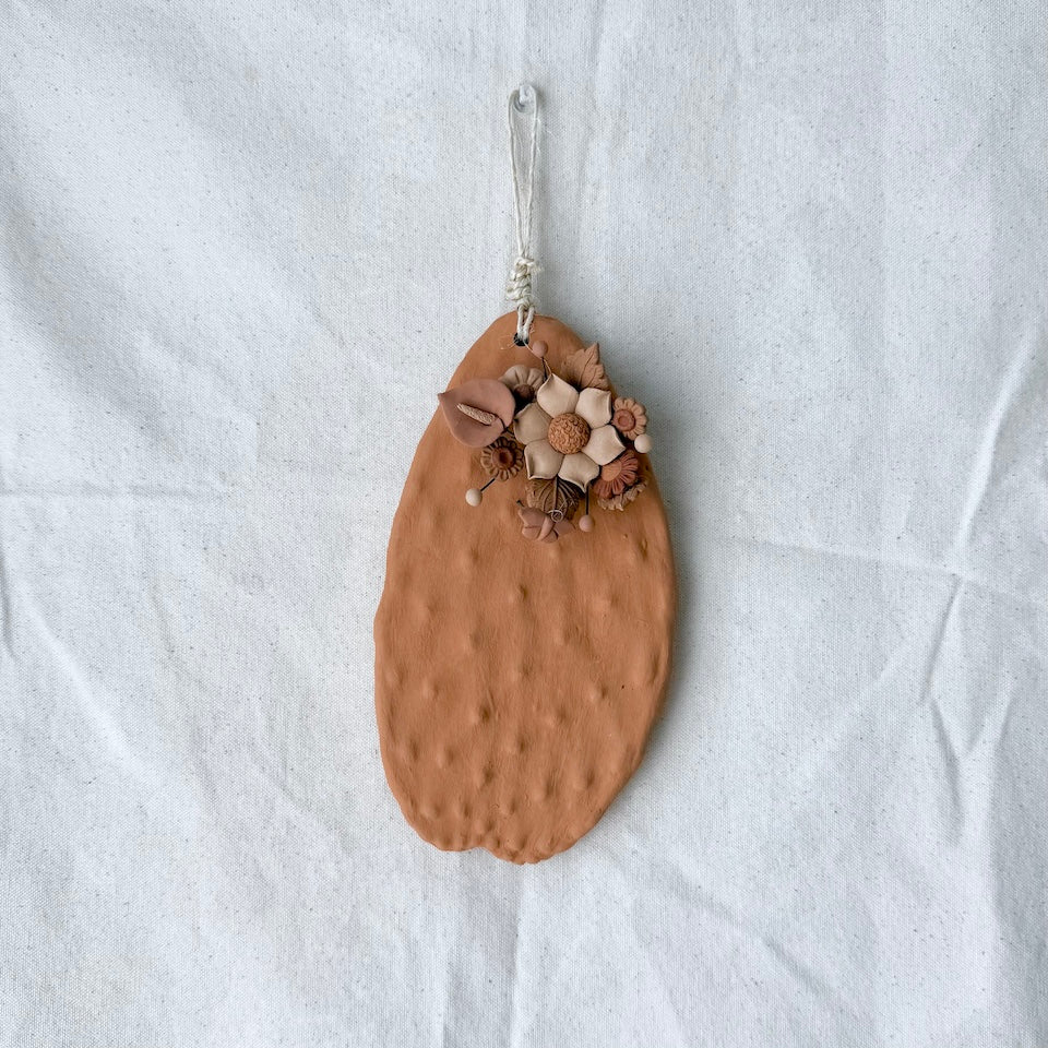 Metepec Large Burnt Orange Floral Nopalitos
