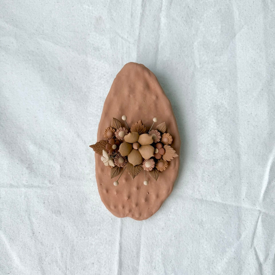 Metepec Large Rose Gold Floral Nopalitos with Hook