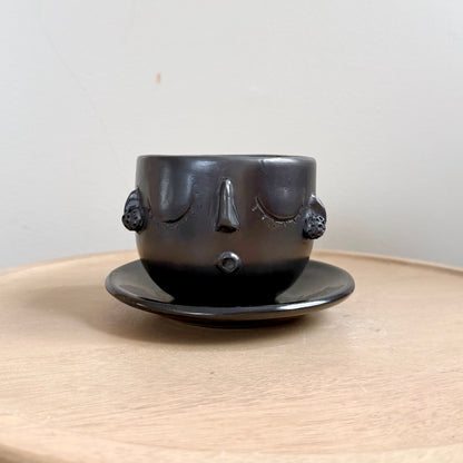 Barro Negro La Señora Tacitas with Plate Set
