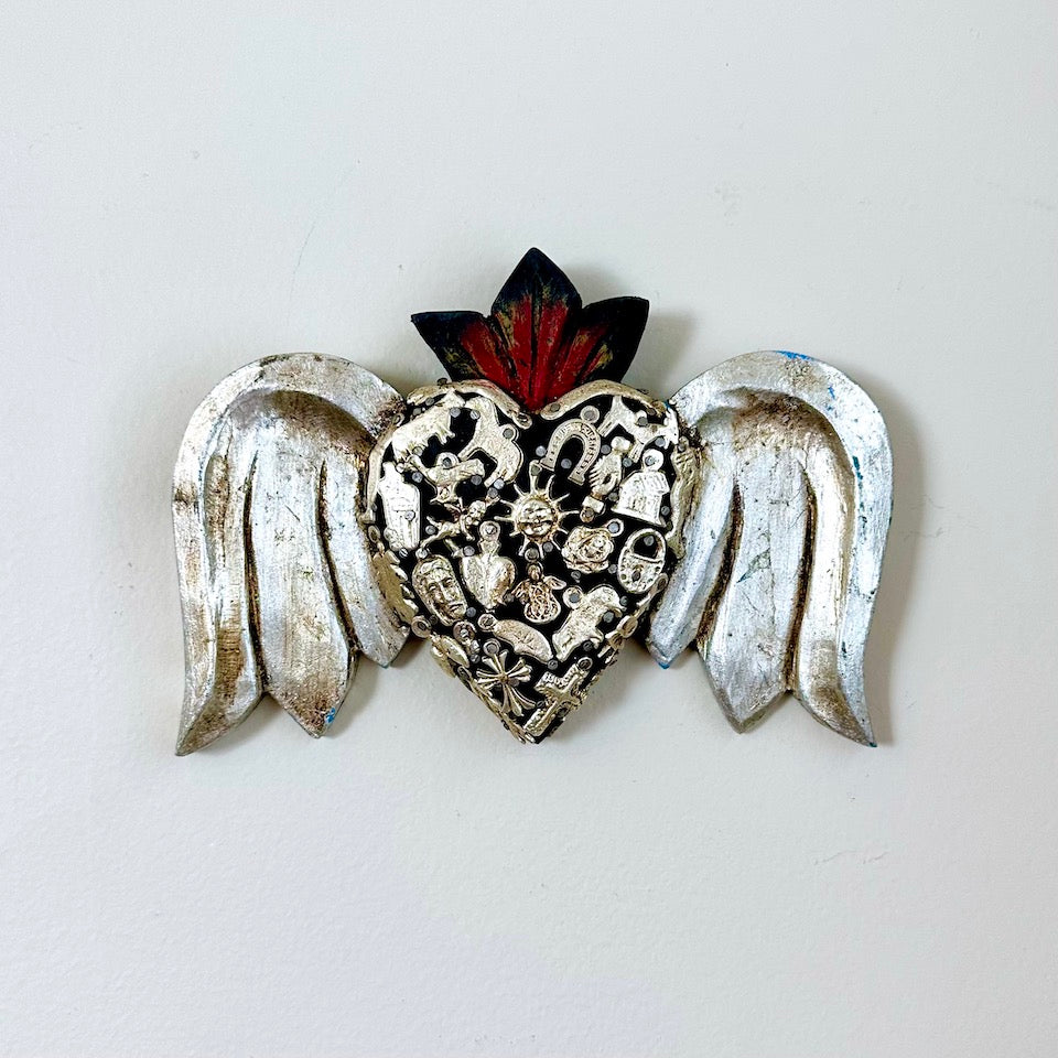 Medium Milagro Heart with Wings