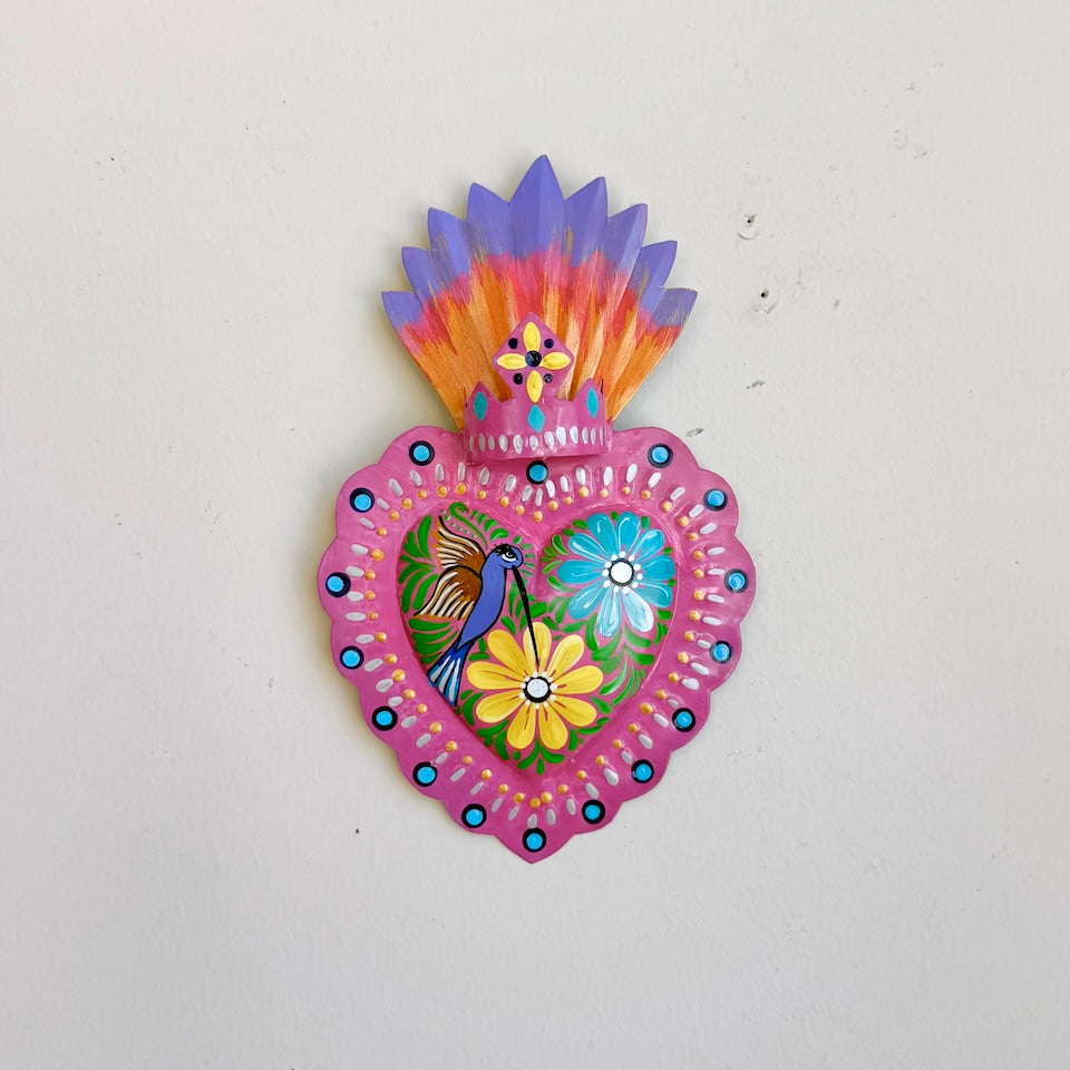 Floral Sacred Tin Heart