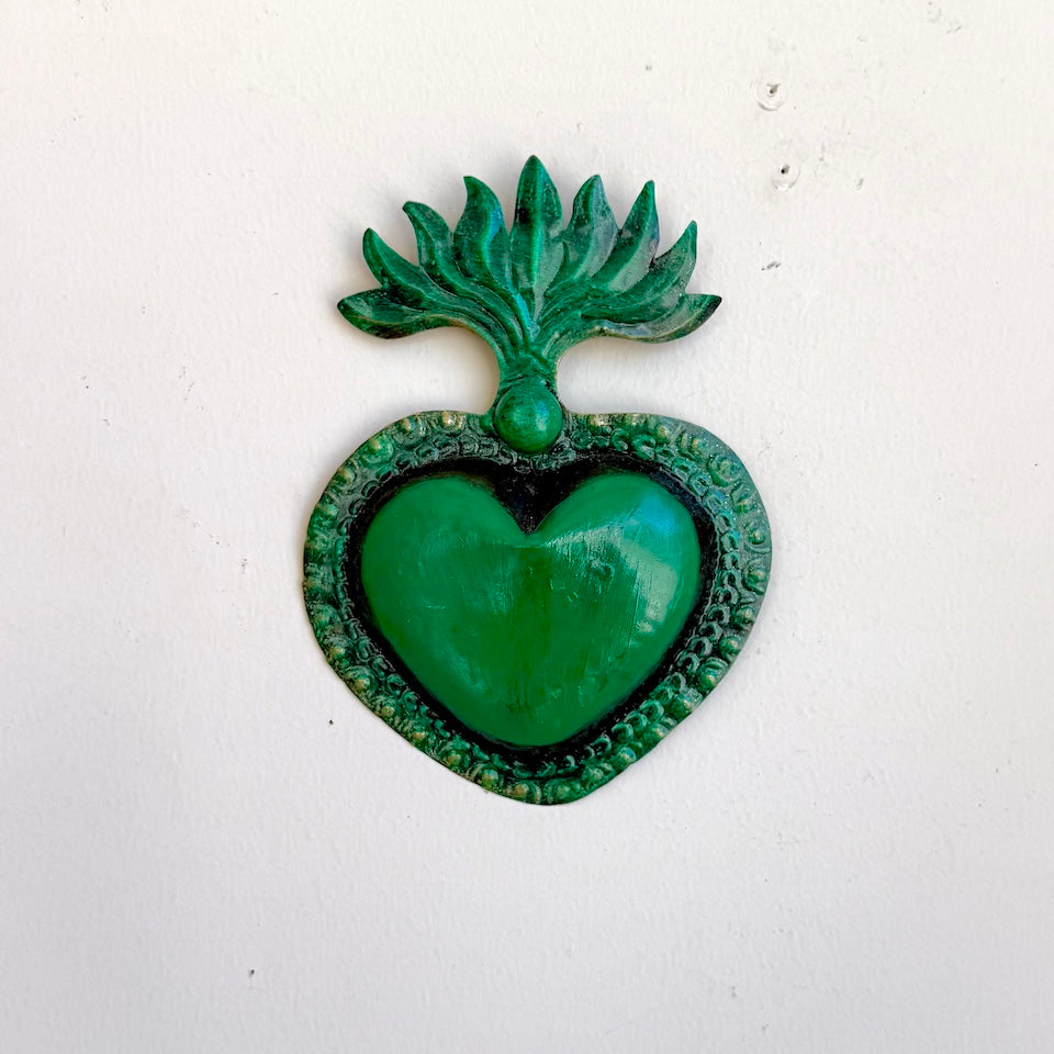 Green Tin Heart
