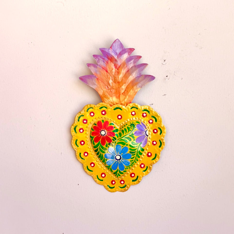 Floral Sacred Tin Heart