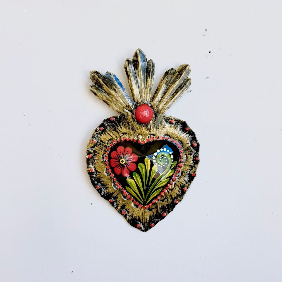 Floral Sacred Tin Heart