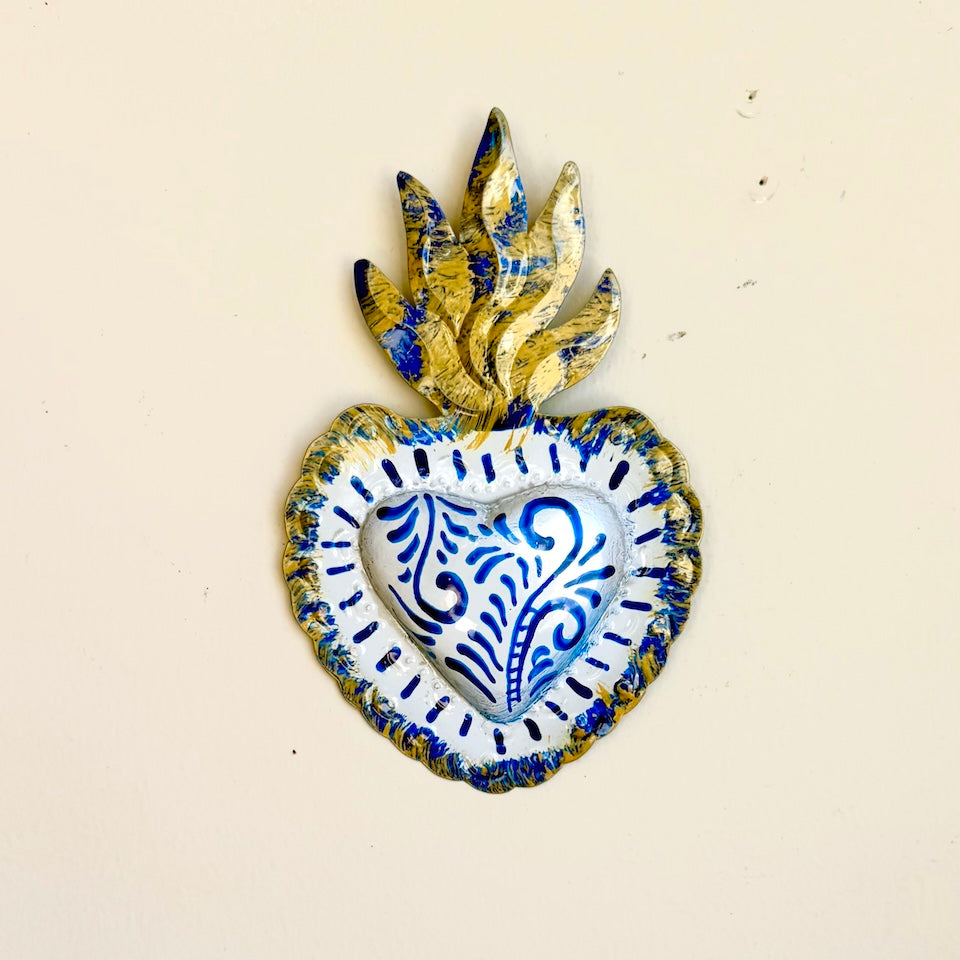 Talavera Inspired Tin Hearts