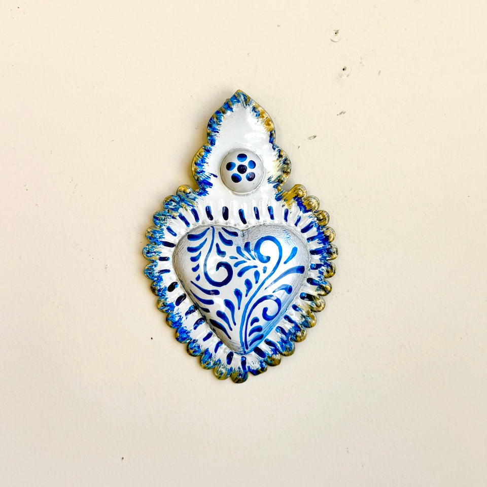 Talavera Inspired Tin Hearts