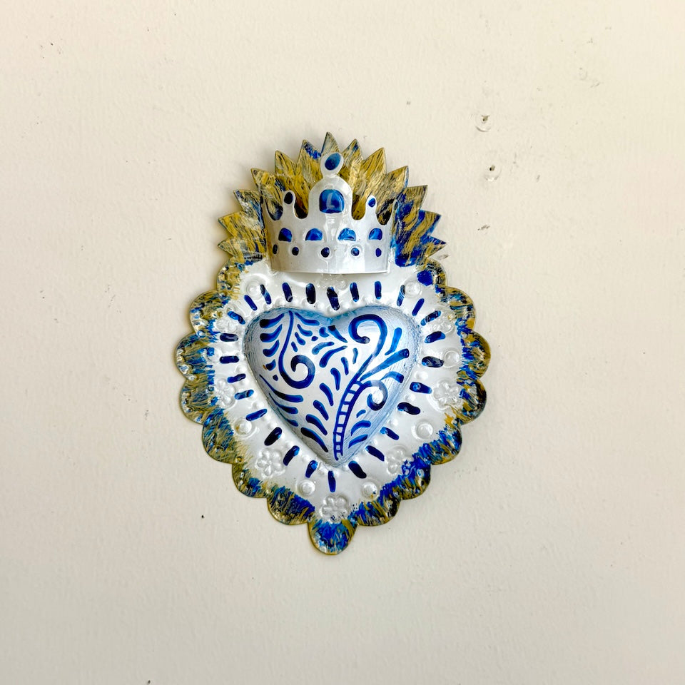Talavera Inspired Tin Hearts