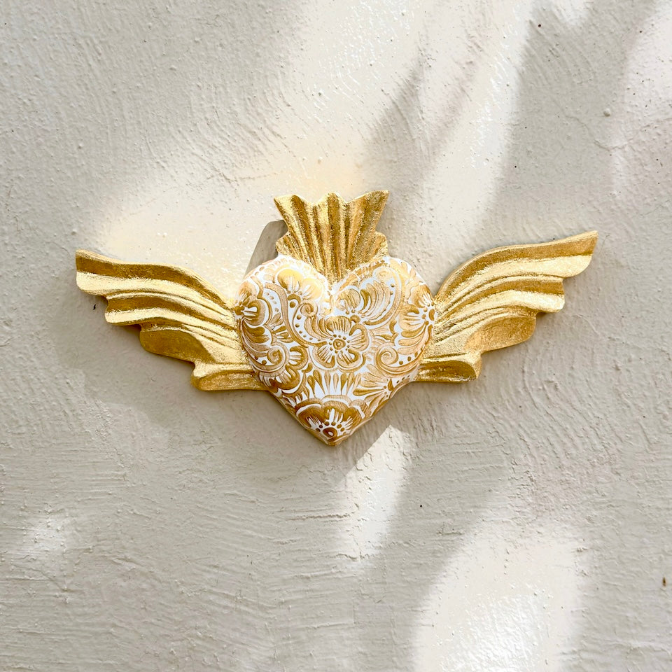 Talavera Inspired Heart With Wings