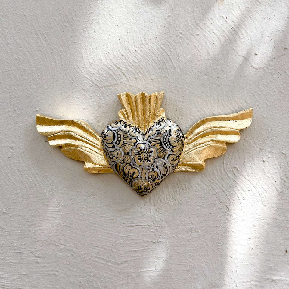 Talavera Inspired Heart With Wings