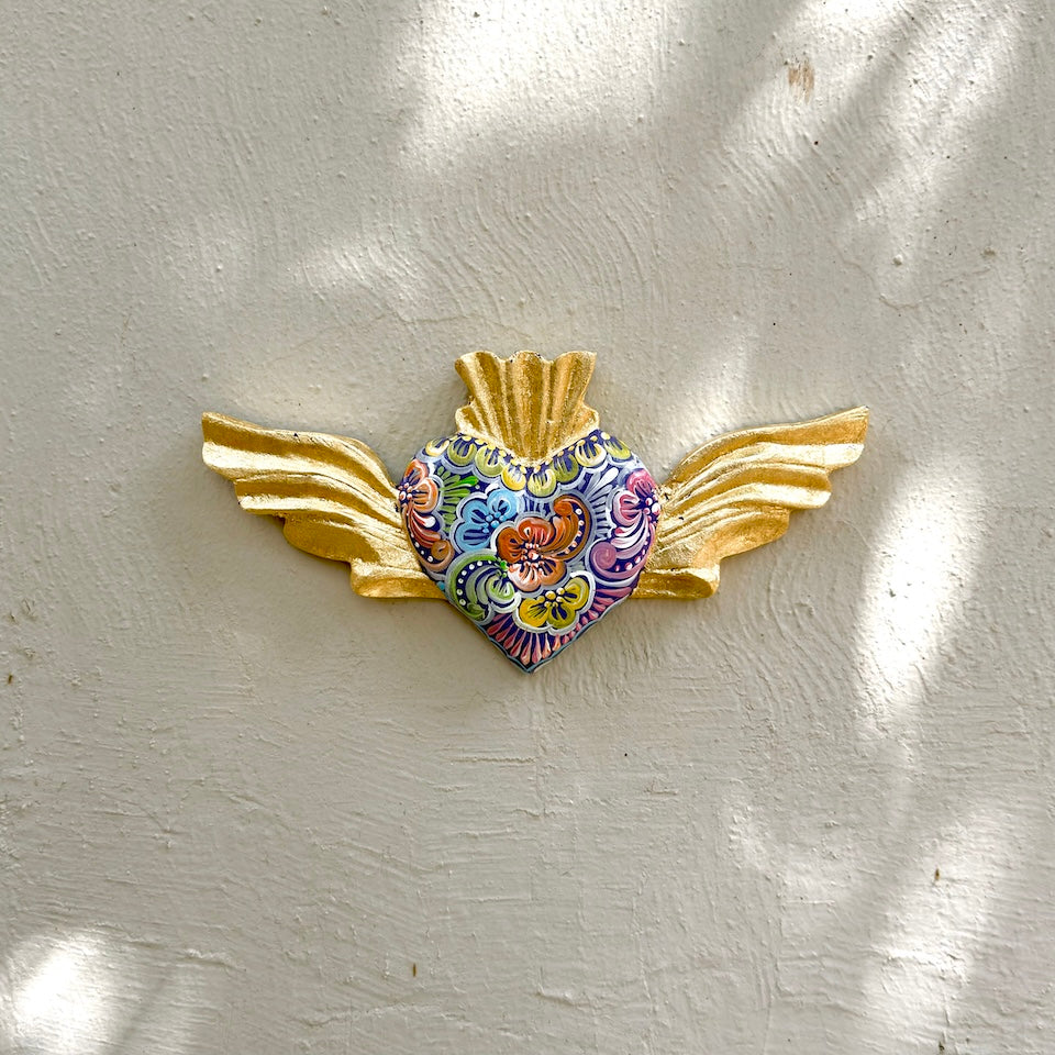 Talavera Inspired Heart With Wings