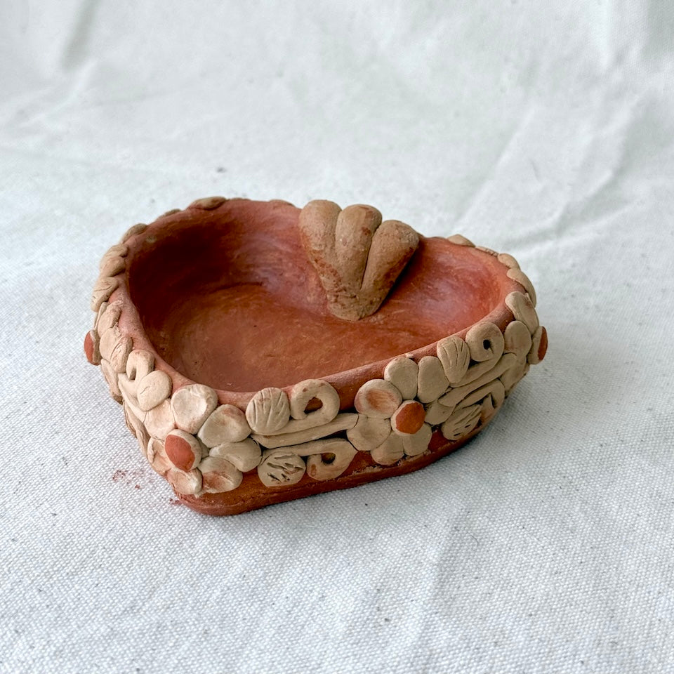 Small Red Heart Floral Dish