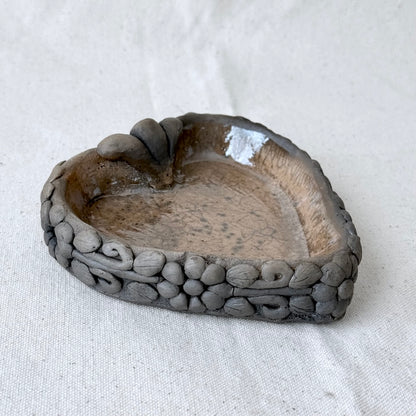 Small Ahumado Heart Floral Dish