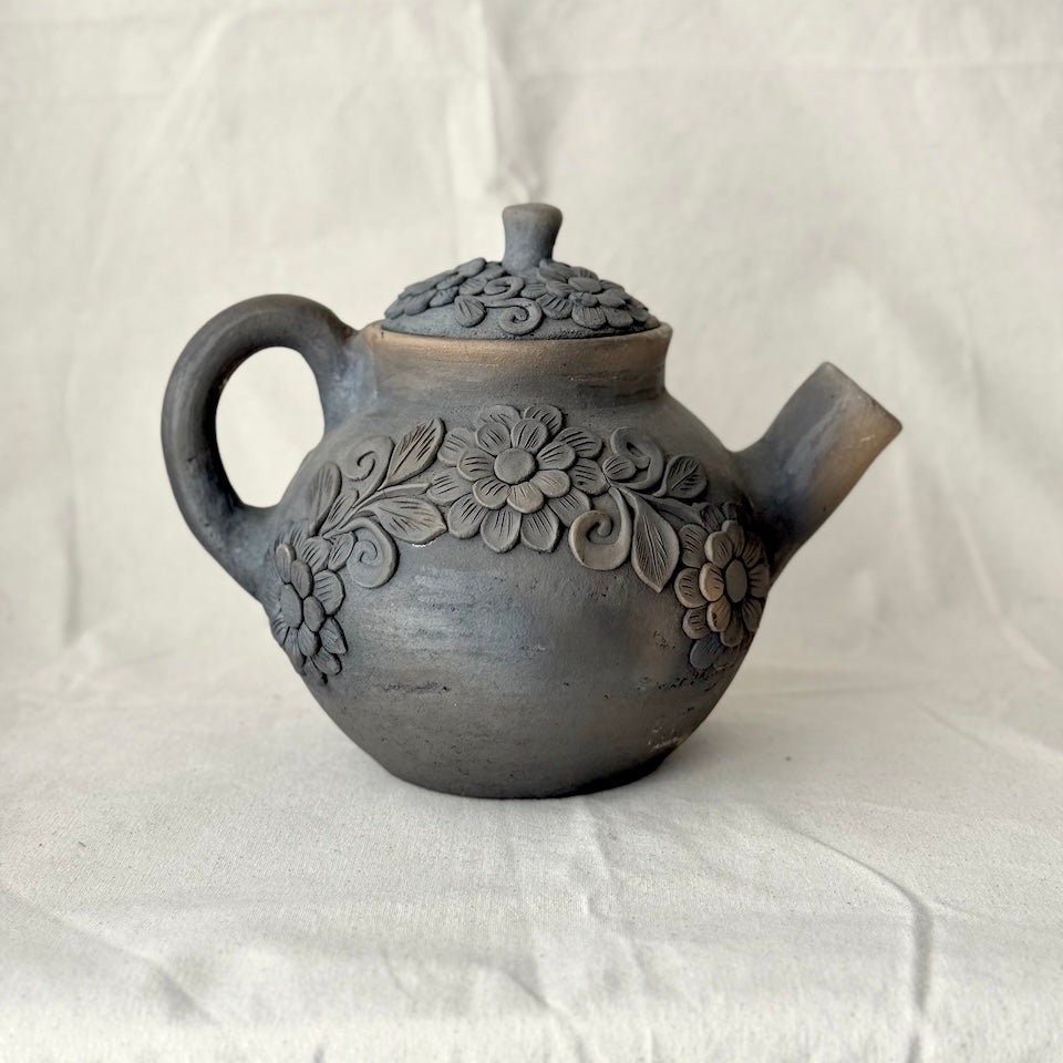Ahumado Clay Floral Tea Kettles